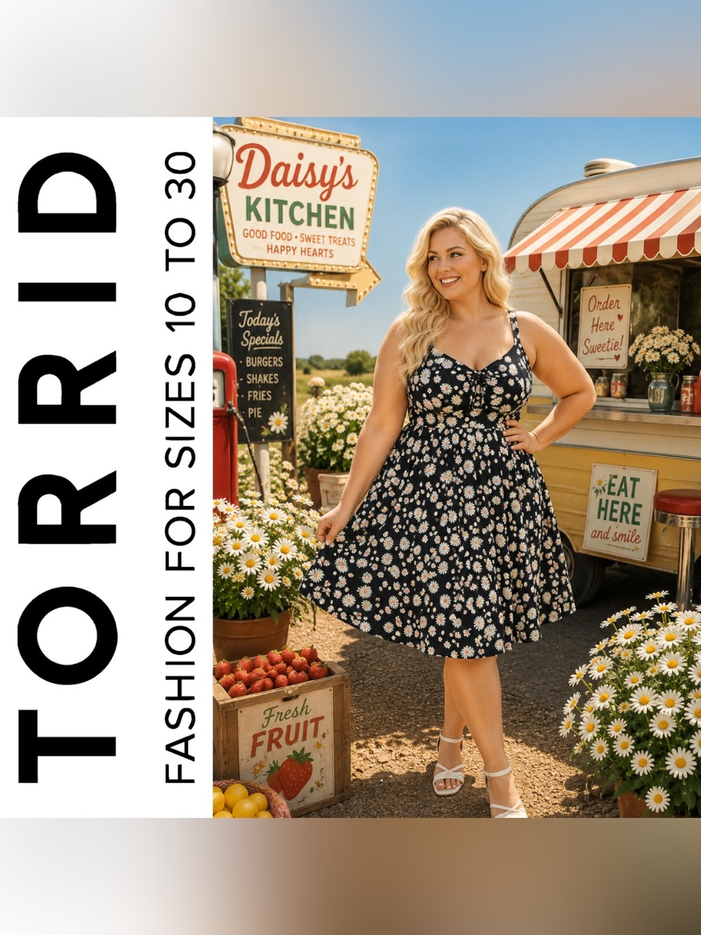 Torrid Black & Pink Daisy Print Super Soft Cotton Mini Skater Dress, Large, NWT!